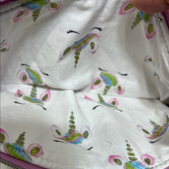 Handmade Quilted Pink & White Unicorn Design Clutch/ Pencil Holder - Picture 10 of 10